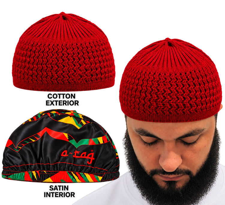 The Kente Red Kufi Kap