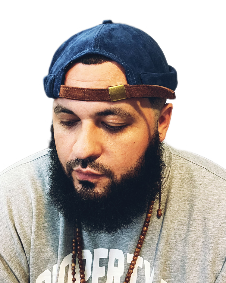 The Suede Skully A-rag (Indigo Blue)