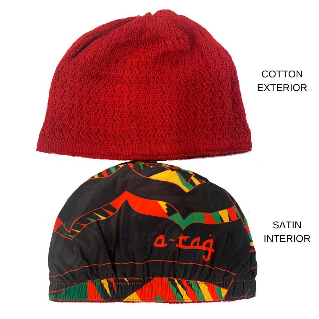 The Kente Red Kufi Kap