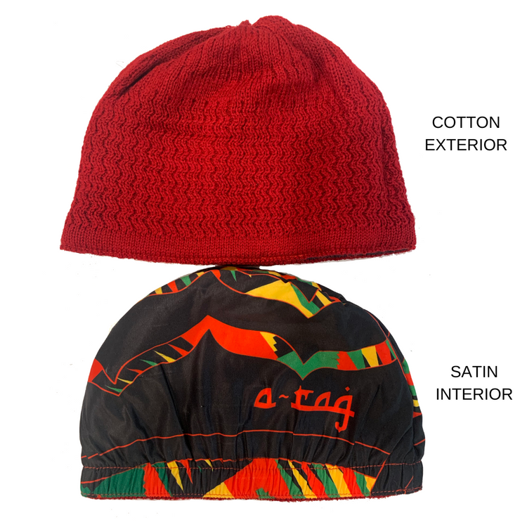The Kente Red Kufi Kap